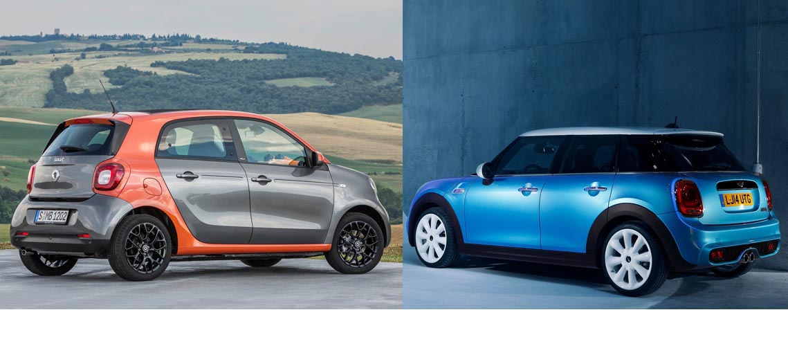 smart ForFour vs Mini 5-doors - 2014 Paris Motorshow - mercedesblog 1
