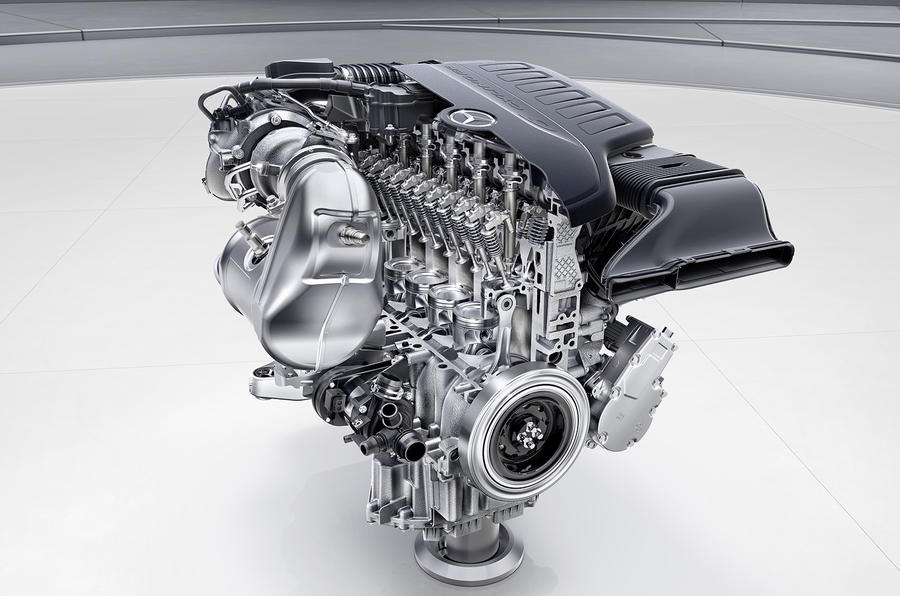 Mercedes-Benz Sechszylinder-Benzinmotor M256 // Mercedes-Benz six-cylinder engine M256. Engine cross section