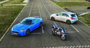 Fast feet: A 45 AMG vs HP4 and XKR-S