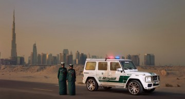 Police super cars in the city of the super rich