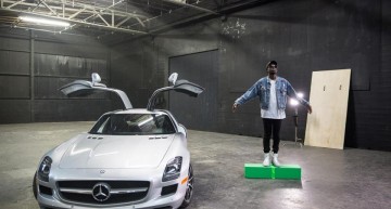 Kanye West’s protégé, Theophilus London, flies with the gullgwings of the SLS