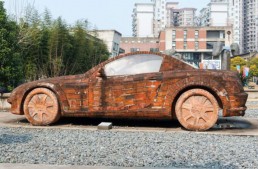 Chinese artist builds a Mercedes-Benz using only red bricks