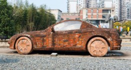 Chinese artist builds a Mercedes-Benz using only red bricks