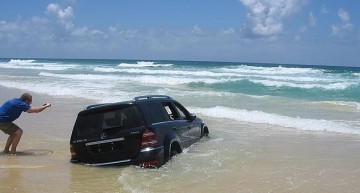 The SUV is not a boat! Not even a 4Matic can float!