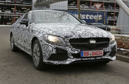 Mercedes-Benz C-Class Coupe plays the striptease game – latest spy pics