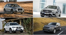 Mercedes GLC vs Audi Q5, BMW X3 and LR Discovery Sport: first static comparison