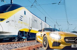Bombardier vs bullet: the Mercedes-AMG GT S races the Euro Train