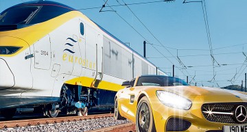 Bombardier vs bullet: the Mercedes-AMG GT S races the Euro Train