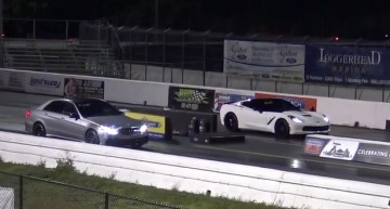 Jumping off the start line to beat a Mercedes? Mercedes-AMG E63 S v 2015 Corvette C7