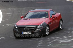 Facelifted Mercedes-Benz SLC strips on the Nurburgring
