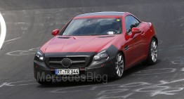 Facelifted Mercedes-Benz SLC strips on the Nurburgring
