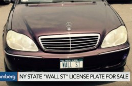 WALL ST license plate for sale. S-Class attached