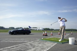 The goofiest world record: catching a golf ball in a Mercedes SLS Roadster