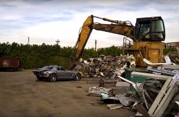 Watch a Mercedes-Benz SLS AMG meet its doom