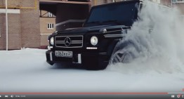 Mighty G 55 AMG plays in the snow. Straightforward Russian review