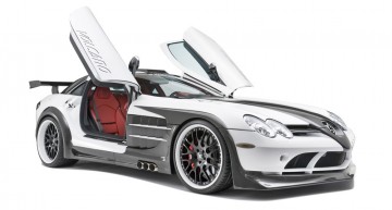 A Mercedes-Benz SLR McLaren Volcano erupts in Dubai