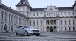 His Majesty, the Maybach – The Mercedes limousine meets Royal Castle in Italy