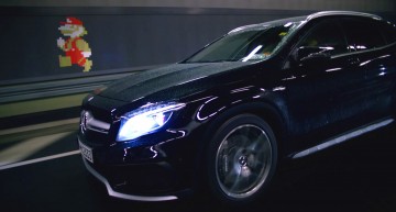 Super Mario drives the Mercedes-Benz GLA on a new course