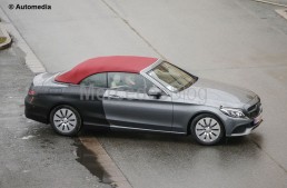 2017 Mercedes C-Class Cabrio caught testing with almost no camouflage