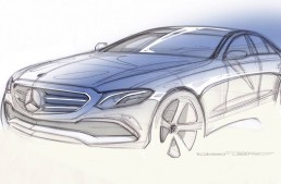 Mercedes-Benz shows E-Class sketch and video at midnight. Happy New Year it is!