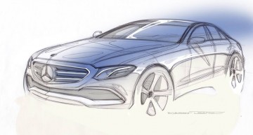 Mercedes-Benz shows E-Class sketch and video at midnight. Happy New Year it is!