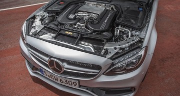 Mercedes-AMG C 63 S, designo iridiumsilber magno, Fahrvorstellung Portimao 2015;  Leder Nappa red pepper/schwarz
