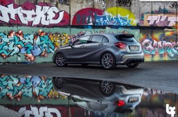 The Mercedes A 45 AMG lives the street life in super photo session