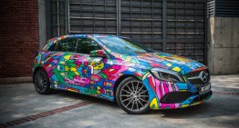 “A” stands for “art”. Mercedes-Benz A-Class cars covered in graffiti in Malaysia