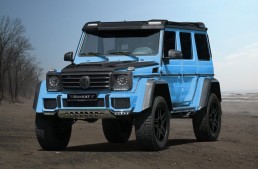 The fierce Mercedes-Benz G500 4×4² in baby-blue, tuned by Mansory