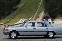 Mercedes 450 SEL takes a trip to the tallest ski jumping hill in Planica