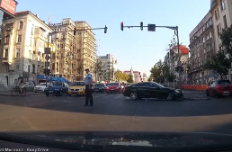 Mercedes driver shocks policeman, brings mayhem apon himself