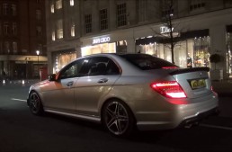 Madly loud Mercedes C63 AMG sets off stores alarms in central London