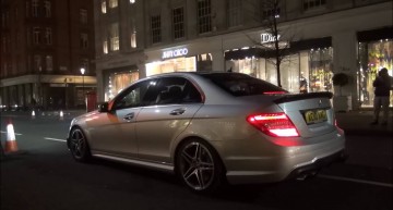 Madly loud Mercedes C63 AMG sets off stores alarms in central London