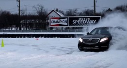 Expect the unexpected: Driver drifts a Mercedes-Benz S-Class 4Matic on snow