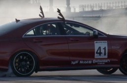Santa Claus is fast and furious in a Mercedes-AMG CLS 63