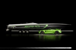 50’ Marauder AMG Cigarette Racing boat inspired by the Mercedes-AMG GT R