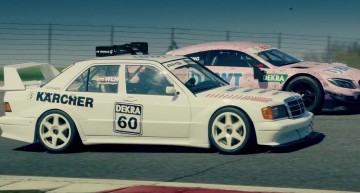 Grandson meets grandpa! Mercedes C63 AMG DTM takes on the 190E EVO II DTM