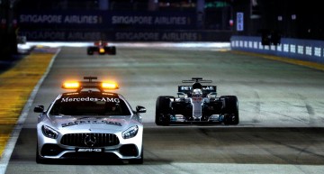 Lucky stars in Singapore for Mercedes. Lewis Hamilton wins after starting 5th