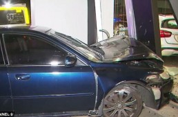 All turned to dust – Car crashes into Mercedes-Benz dealership