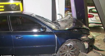 All turned to dust – Car crashes into Mercedes-Benz dealership