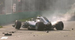 Lewis Hamilton on pole at the Australian Grand Prix, Bottas crashes badly