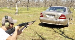 Man fires a rifle into a W220 Mercedes-Benz S-Class to see how bulletproof it is