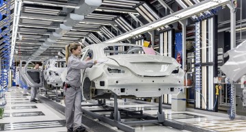 Is this the one? The Mercedes-Benz A-Class Sedan rolling off the assembly line
