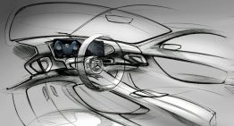 The interior of the Mercedes-Benz GLE interior previewed in sketches