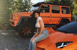 Kylie Jenner shows off her orange G-Class tuned by West Coast Customs