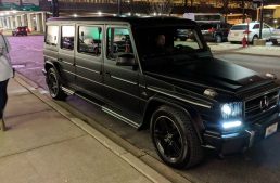 Elongated G-Class marches through the streets in Eastern Europe