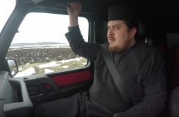 Say your prayers. Priest in a fast ride onboard the G-Class