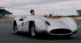 Toto Wolff drives the legendary Mercedes W 196, that Fangio drove to victory