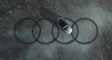 Compliments from the rival. Mercedes-AMG does donuts and draws the Audi rings