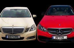 How can a Mercedes-Benz E-Class be converted into its facelift version?